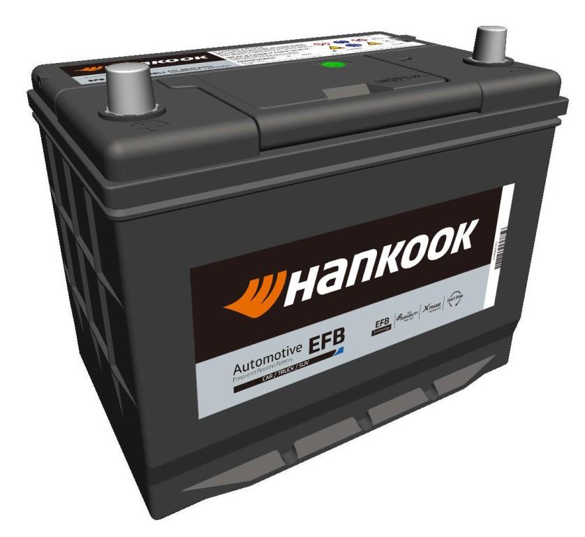 Batterie (de voiture) Hankook 75.0 - ref. EFB 130D26L(S95)